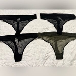 Love By Gap Sheer Lace Black Green High Rise Thongs Panties NWT Lot Of 4 Large